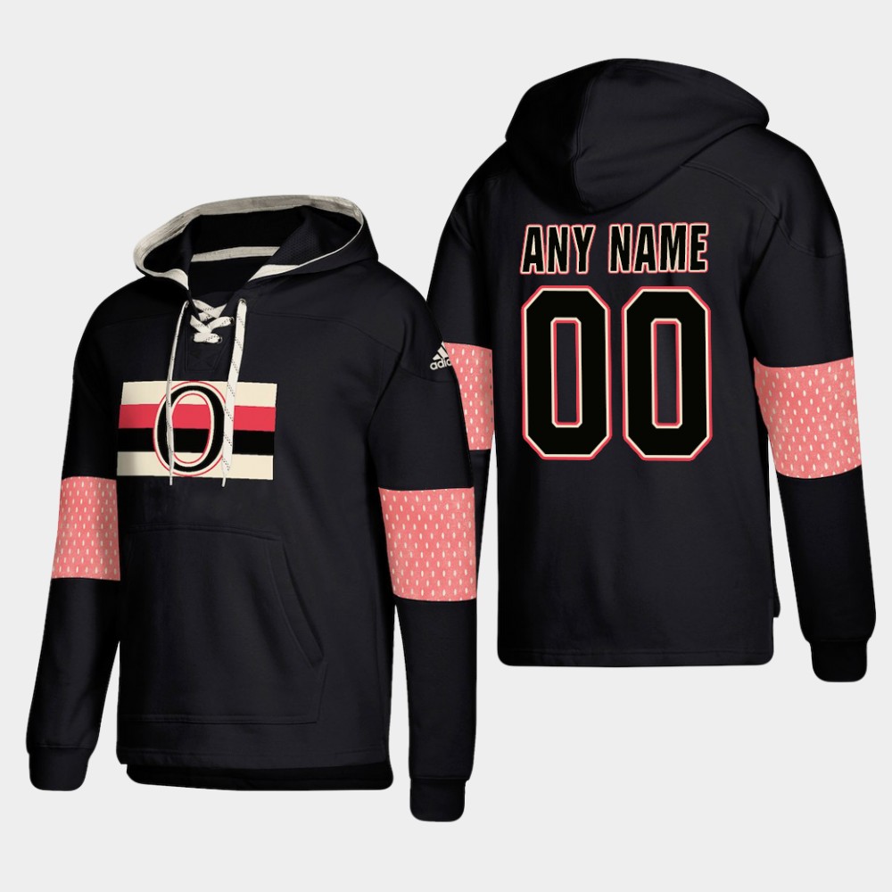 Men NHL Ottawa Senators Custom Pullover Hoodie Black jerseys